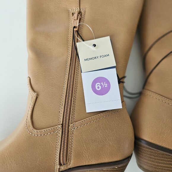 Universal Thread Womens Western Knee High Light Brown Memory Foam Boots Size 6.5 - Picture 5 of 11